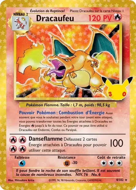 Dracaufeu — carte Pokémon 30ᵉ Anniversaire
