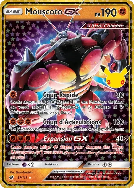 Mouscoto GX — carte Pokémon 30ᵉ Anniversaire