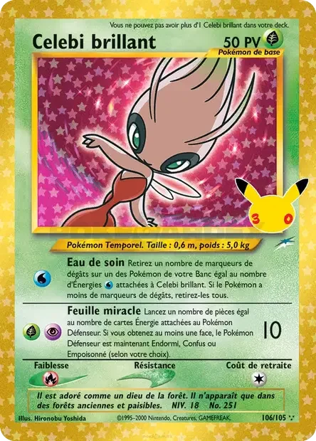 Celebi brillant — carte Pokémon 30ᵉ Anniversaire
