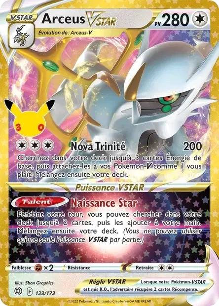 Arceus-VSTAR — carte Pokémon 30ᵉ Anniversaire