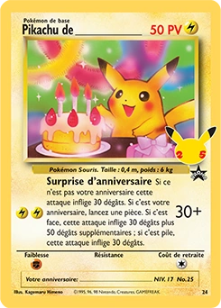 Pikachu de ________ — carte Pokémon Célébrations