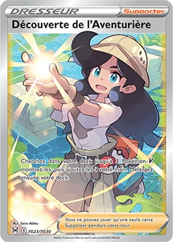 Découverte de l'Aventurière — carte Pokémon Origine Perdue