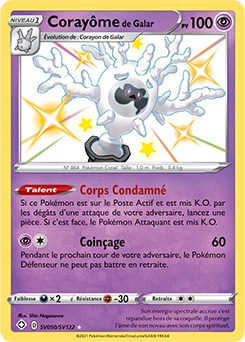 Corayôme de Galar — carte Pokémon Destinées Radieuses