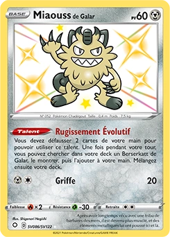 Miaouss de Galar — carte Pokémon Destinées Radieuses