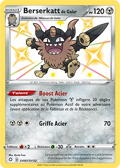Berserkatt de Galar — carte Pokémon Destinées Radieuses